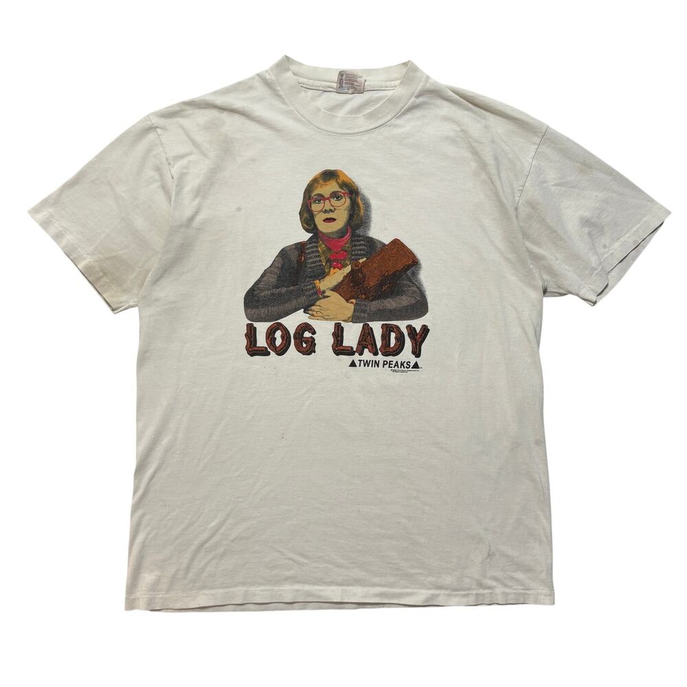 VTG 90’s Twin Peaks Log Lady Graphic Short Sleeve T-Shirt Men’s XL Cream